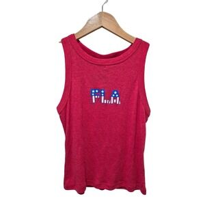 Where Im From Crop Tank Top USA Flag Sleeveless Red‎ Womens Size M